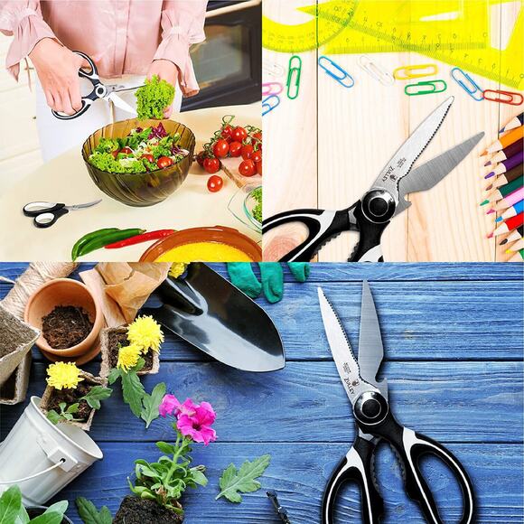 2x Kitchen Shears Scissors HEAVY DUTY Stainless Steel Meat Chicken Cutting Tool - Picture 8 of 12
